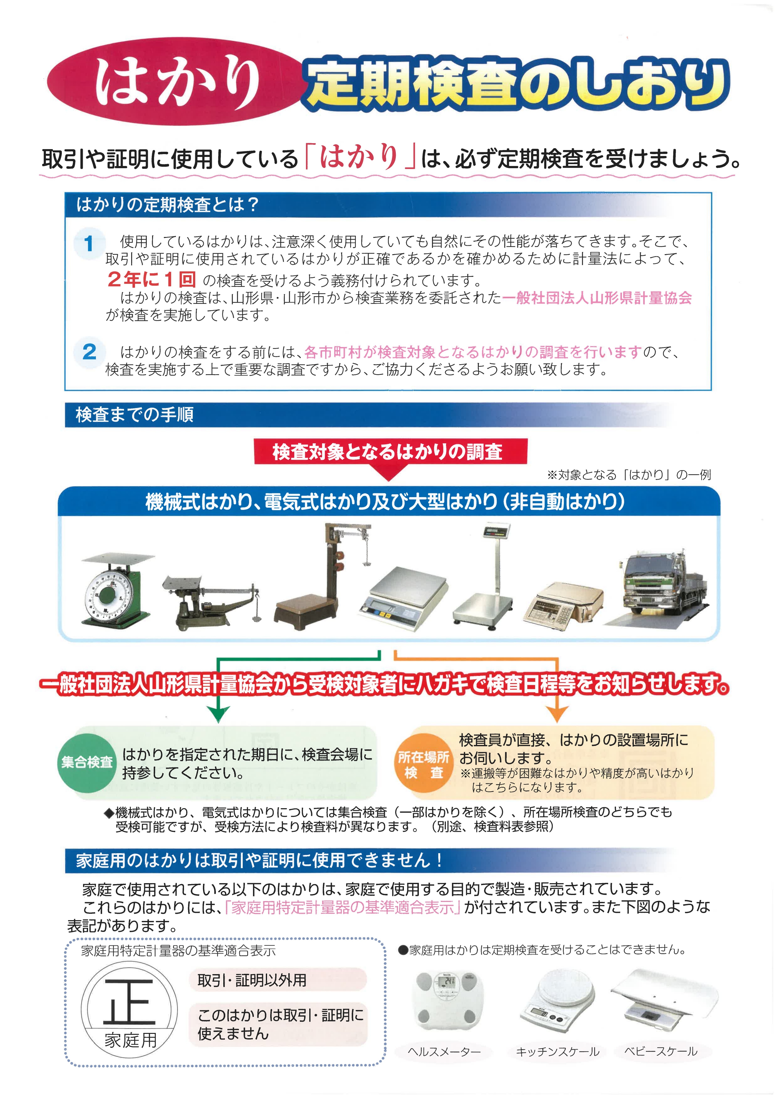 はかり定期検査のしおり