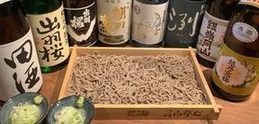 西川町の味　蕎麦と日本酒の写真