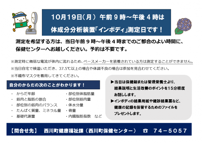 10月インボディ測定日