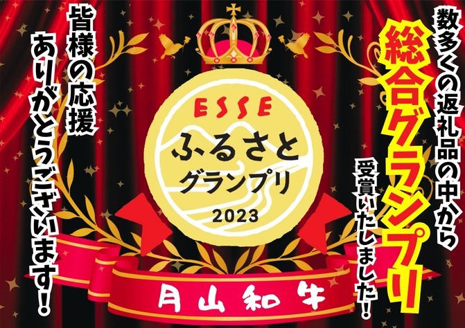 数多くの返礼品の中から綜合グランプリ受賞いたしました！皆様の応援ありがとうございます！