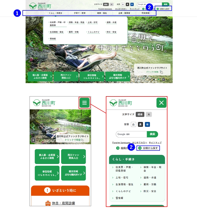 分類メニューのイメージ画像